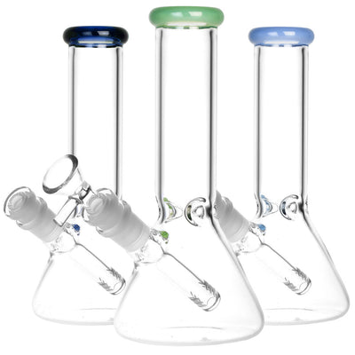 Classic Glass Beaker Water Pipe - 8" / 14mm F / Colors Vary - Cheapnotic