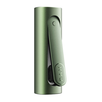 PAX Flow Vaporizer with Grip Sleeve Bundle in green with ergonomic design for optimal portable use.