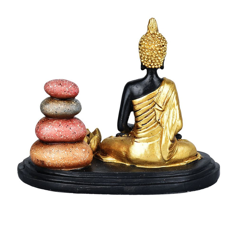 Sitting Buddha & Cairns Dual Incense Burner - 5"