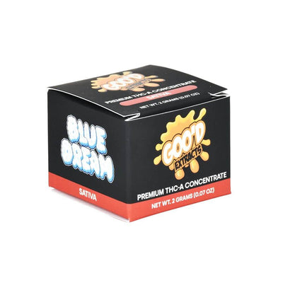 GOO'D Premium THCA Concentrate 2g container featuring Blue Dream strain for connoisseurs.
