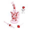 Pulsar Valentine's Rose Glass Dab Rig Set - 8.25" / 14mm F