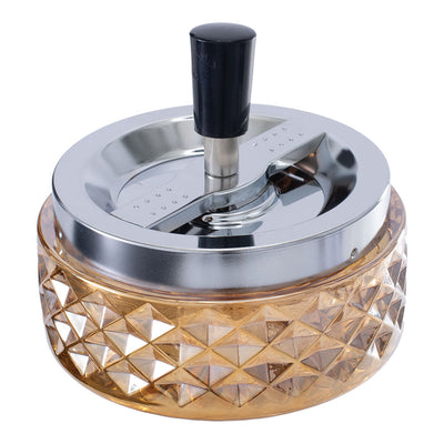 Fujima Gem-cut Glass Spinning Ashtray | 4.75"