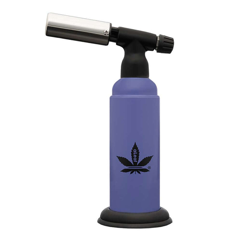 aLeaf Turbo Flame Blow Torch in purple, 7.5", designed for precision heating and cannabis use.