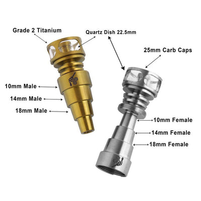 TITANIUM 6 IN 1 CAGE HYBRID DAB NAIL