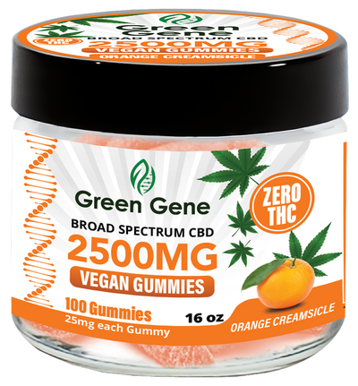 Green Genie CBD Vegan Pectin Infused Gummies w/ B12 Vitamins (625MG - 2500MG)