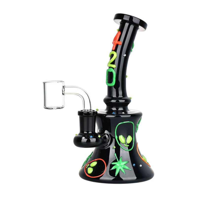 420 Alien Glow In The Dark Glass Dab Rig - 6.5" / 14mm F