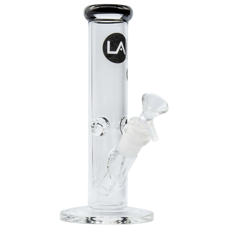 LA Pipes 8" Straight Shooter Bong with Colorful Mouthpiece, Handmade in Los Angeles