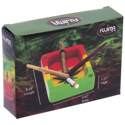 Fujima Rasta Hemp Leaf Playing Card Polyresin Ashtray