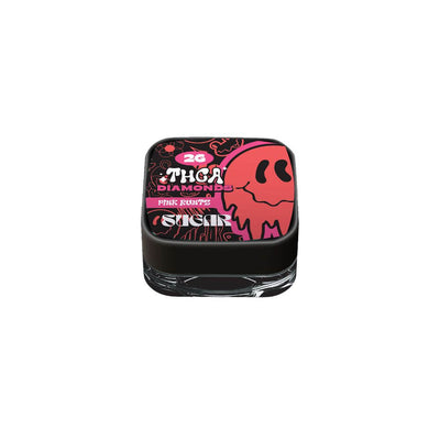 Sugar THCA Diamonds 2g container featuring Pink Runtz design, showcasing crystallized THCA for enhanced cannabis experience.