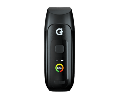 G Pen Dash+ Vaporizer with full-color LED display showing temperature settings