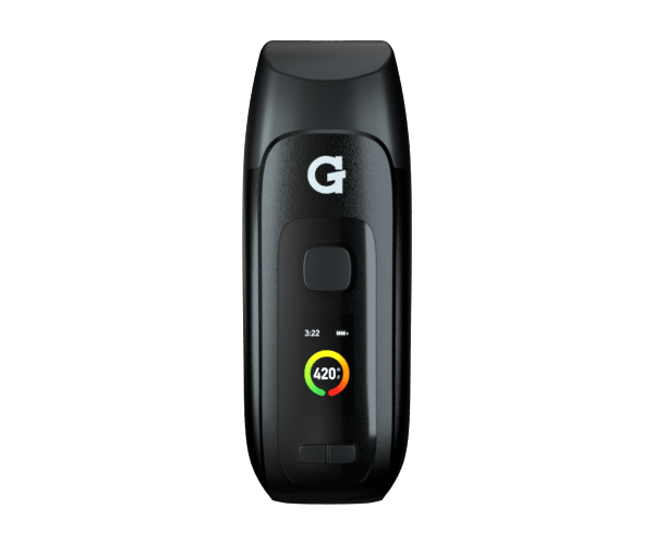 G Pen Dash+ Vaporizer with full-color LED display showing temperature settings