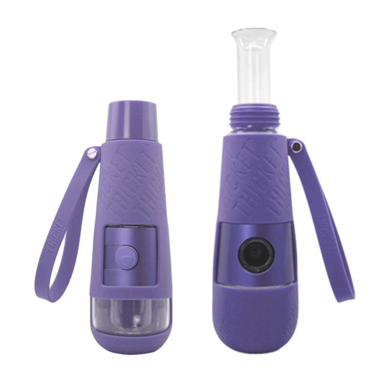 Thicket V2 Water Pipe in purple with a silicone sleeve for portability and durability.