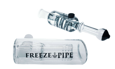 Freeze Pipe Bubbler with glycerin chamber and 6-arm tree percolator for smooth, filtered hits.