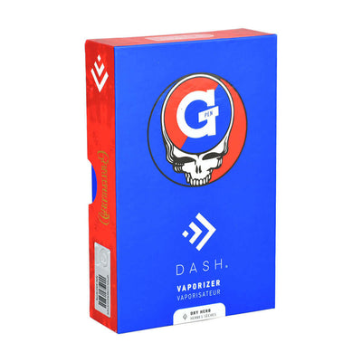 Grateful Dead x G Pen Dash Dry Herb Vaporizer packaging in blue box with logo