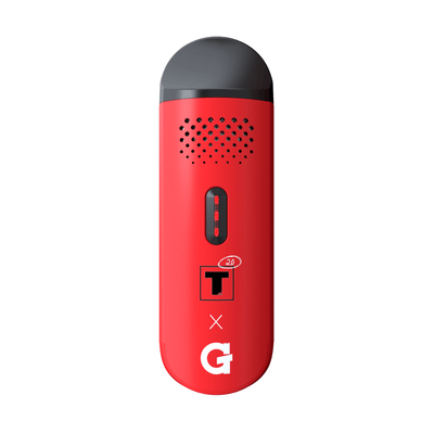 Red GPEN Dash Vaporizer by Grenco Science with variable voltage options and a built-in 950mAh battery for long-lasting use.