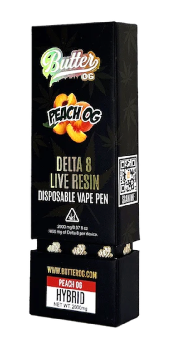 Butter OG Delta 8 Live Resin Vape - Peach OG (Indica) – Bongstown