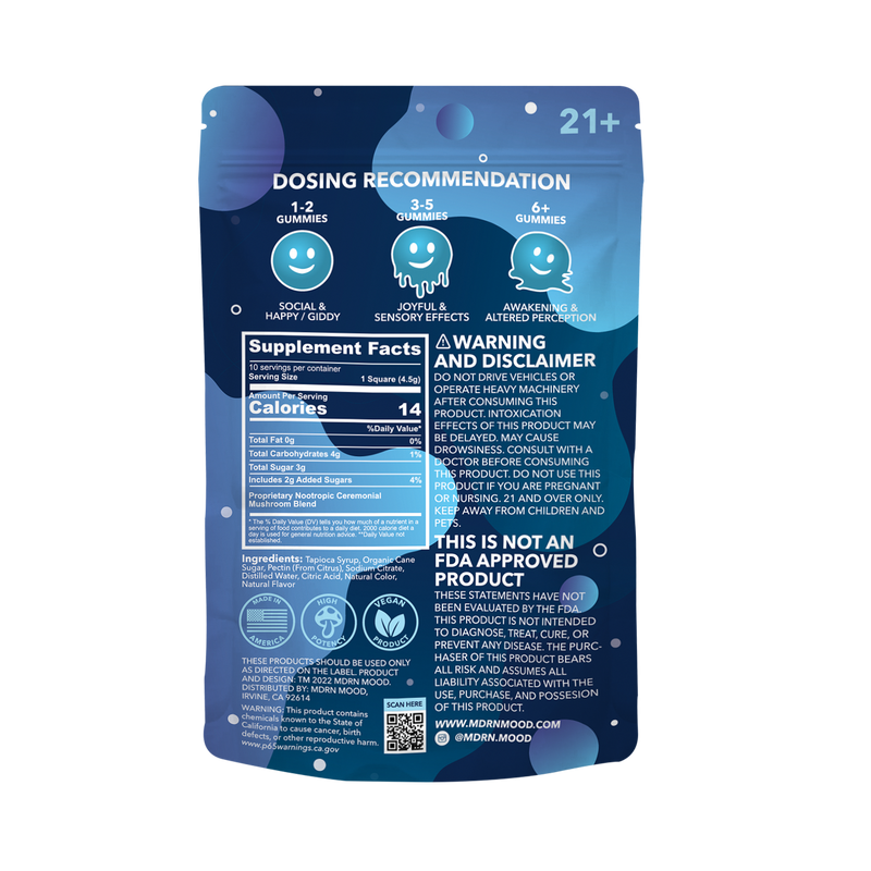 MDRN MOOD Magic Mushroom Gummies - Blue Raspberry