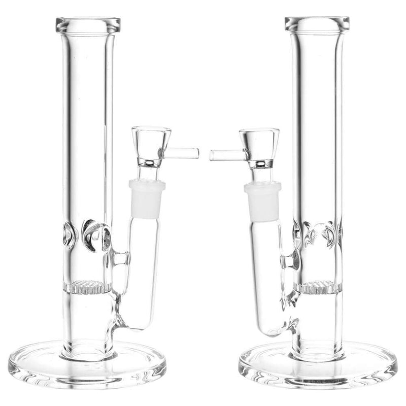 Simply Elegant Straight Tube Glass Water Pipe 7.75" borosilicate glass with 14mm joint, sleek design, durable and functional.