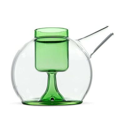 Transparent glass Puffco Proxy Ripple Bubbler with green accents and unique design, ideal for smooth, water-filtered hits.