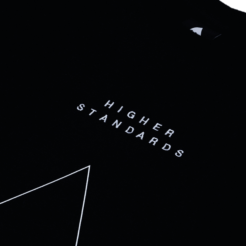 Higher Standards T-Shirt - Embroidered Triangle