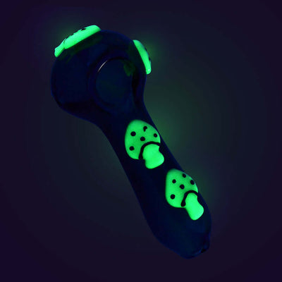 Glow in the Dark Mushroom Spoon Pipe - 4" / Colors Vary