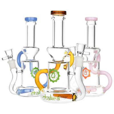 Chakra Recycler Water Pipe - 7.75" / 14mm F / Colors Vary - Cheapnotic