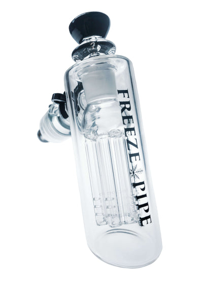 Freeze Pipe Bubbler with glycerin chamber and 6-arm tree perc for smooth, filtered smoking experience.