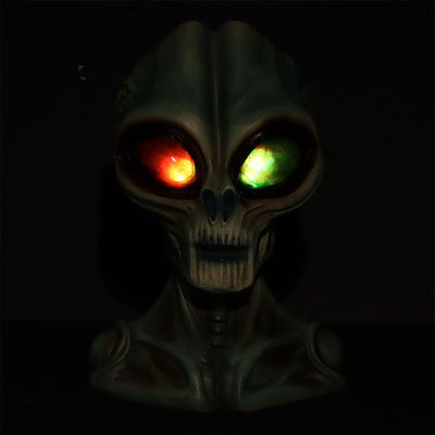 LED Alien Head Polyresin Statue - 8"
