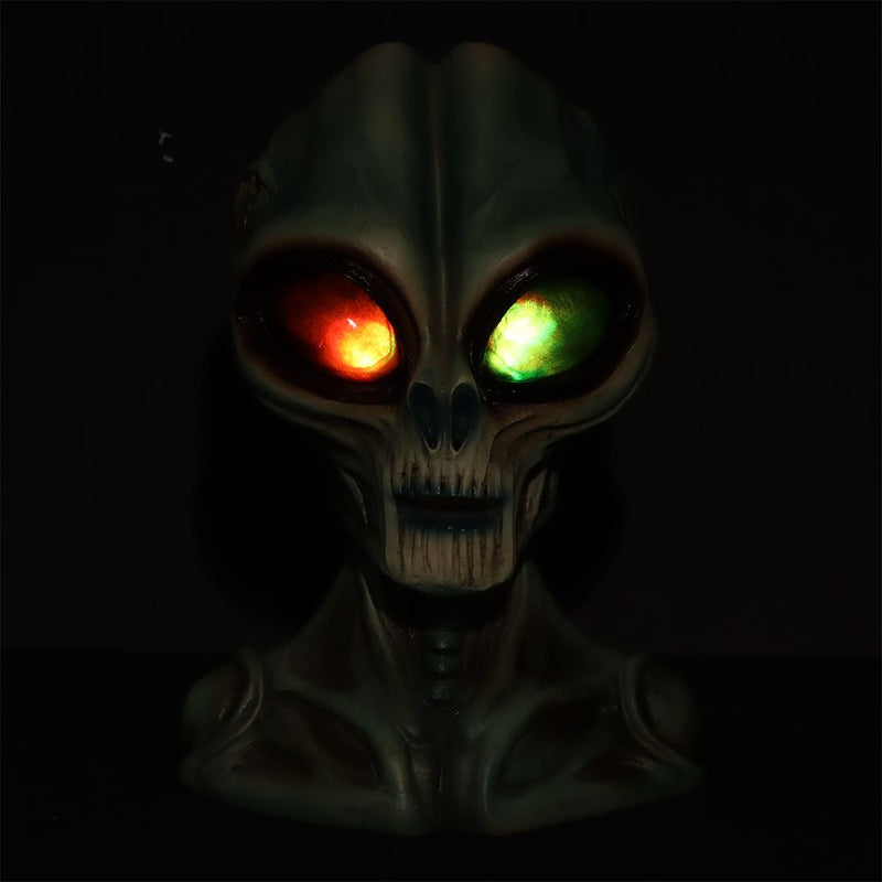 LED Alien Head Polyresin Statue - 8"