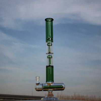 18" Inline and Dual Arm Percolated Glass Water Pipe - Cheapnotic