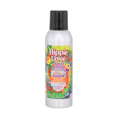 Hippie Love Smoke Odor Exterminator spray bottle for eliminating household odors swiftly and effectively.