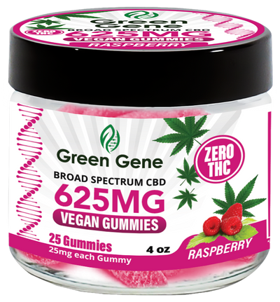 Green Genie CBD Vegan Pectin Infused Gummies w/ B12 Vitamins (625MG - 2500MG)