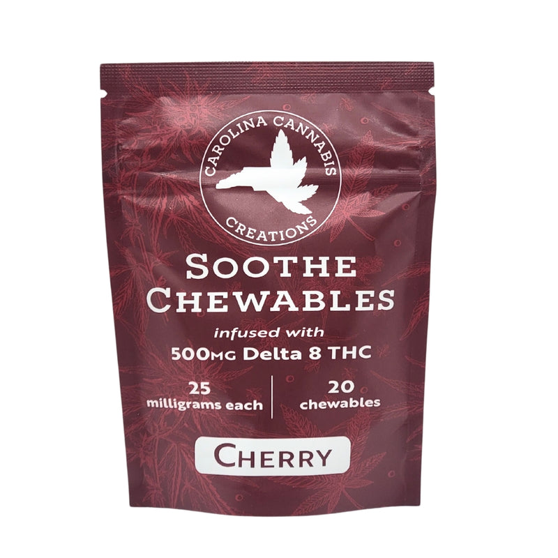 Soothe Chewables | Delta 8 | Cherry 20ct bag | Carolina Cannabis Creations