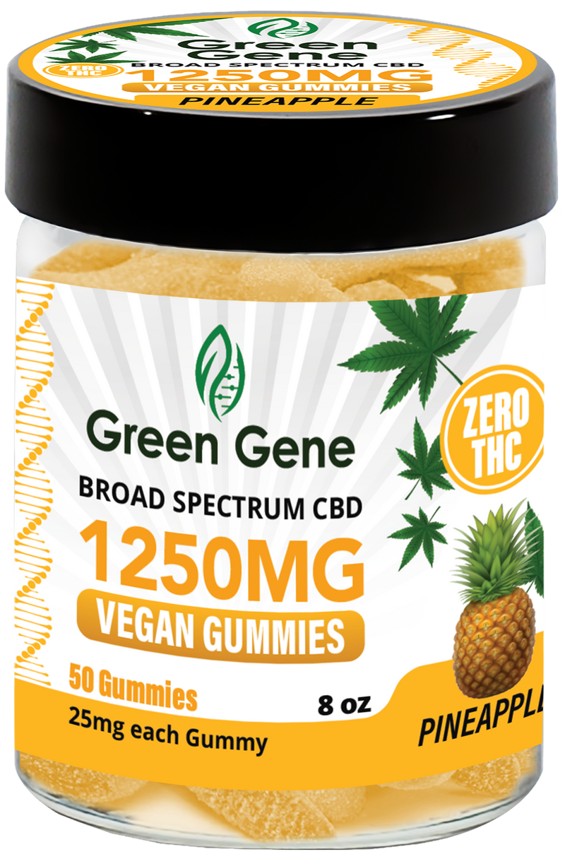 Green Genie CBD Vegan Pectin Infused Gummies w/ B12 Vitamins (625MG - 2500MG)