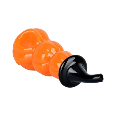 Stacked Jack-O-Lantern Glass Hand Pipe - 5"