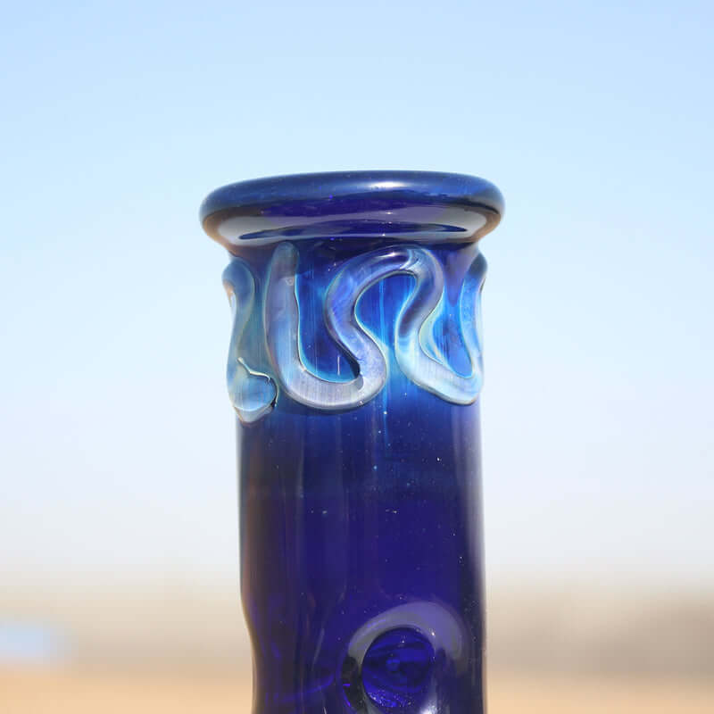 Blue Buddha Glass Water Pipe w/ Coil Perc 10.5"