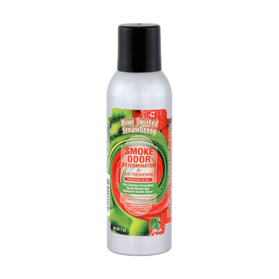 Smoke Odor Spray in Kiwi Twisted Strawberry scent, removes smoke and pet odors with a fast-acting enzyme formula.