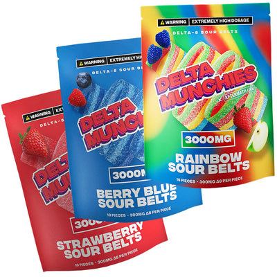 Delta Munchies D8 Sour Belts | 3000mg