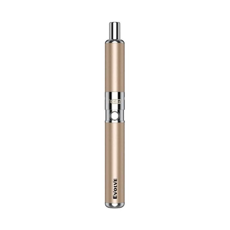 Yocan Evolve-D Dry Herb Vaporizer Pen with 650mAh battery and pancake dual coil heating element.