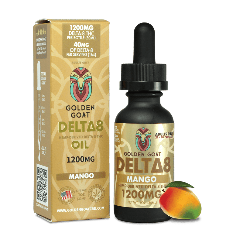 Delta-8 Oil, 1200mg – Mango – 30ml, 1oz.