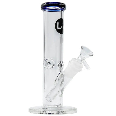 LA Pipes Straight Shooter Bong with Colorful Mouthpiece, 8" Tall, Handmade in Los Angeles, Classic Glass Design