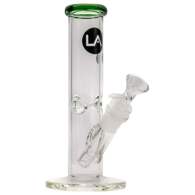 LA Pipes Straight Shooter Bong 8" with Colorful Mouthpiece and Logo, Handmade in Los Angeles