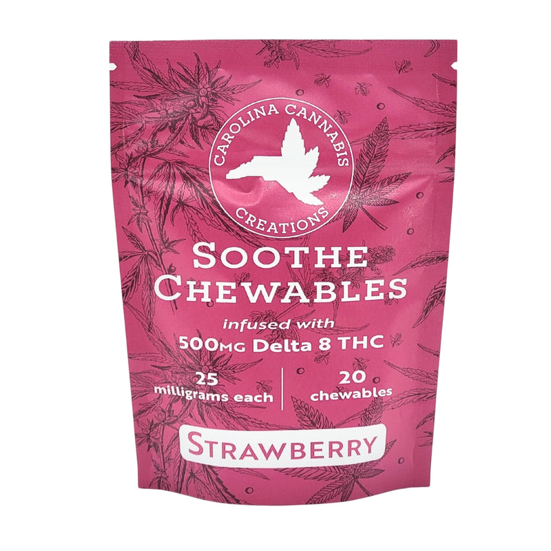 Soothe Chewables | Delta 8 | Strawberry 20ct bag | Carolina Cannabis Creations
