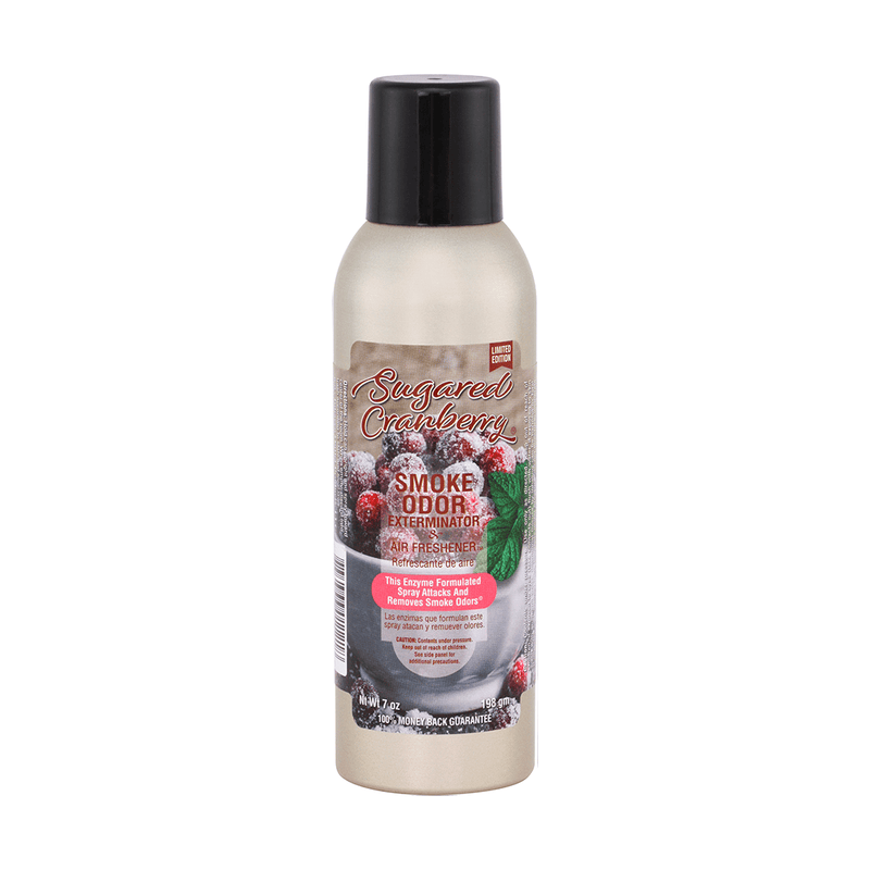 Sugared Cranberry Smoke Odor Spray bottle for effective odor elimination in homes and cars.