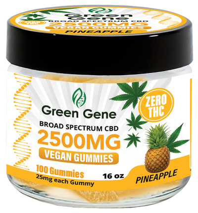 Green Genie CBD Vegan Pectin Infused Gummies w/ B12 Vitamins (625MG - 2500MG)