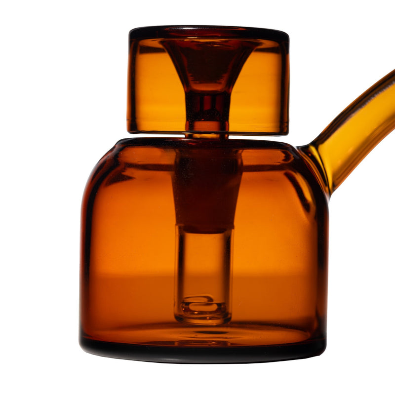NWTN Home Vesper Bubbler in amber glass, showcasing elegant Art Deco design.