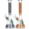 SeshGear Honeycomb Beaker Glass Water Pipe - 9.75" / 14mm F / Colors Vary showcasing two stylish water pipes.