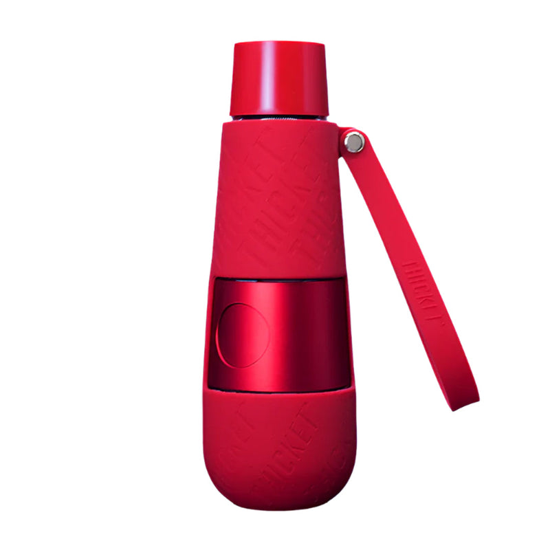 Thicket V2 Water Pipe in vibrant red color, designed for portability and smooth smoking experience.