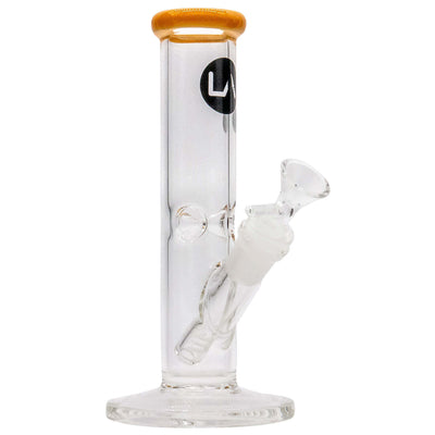 LA Pipes Straight Shooter Bong with Colorful Mouthpiece, 8" Tall, Handmade in Los Angeles, Classic Design, Multiple Colors Available