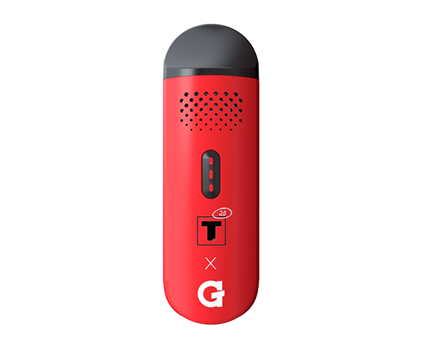 Tyson 2.0 X G Pen Dash Vaporizer in red, featuring Tyson 2.0 and G Pen branding, ultra-discreet and lightweight design.